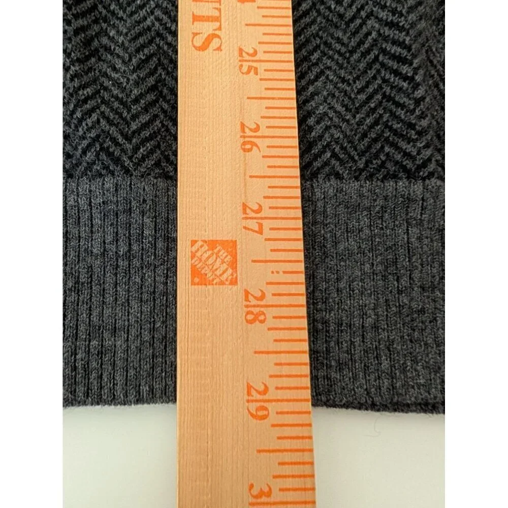 Banana Republic Merino Wool Herringbone Sweater Mens Size XXL Gray Knit V Neck